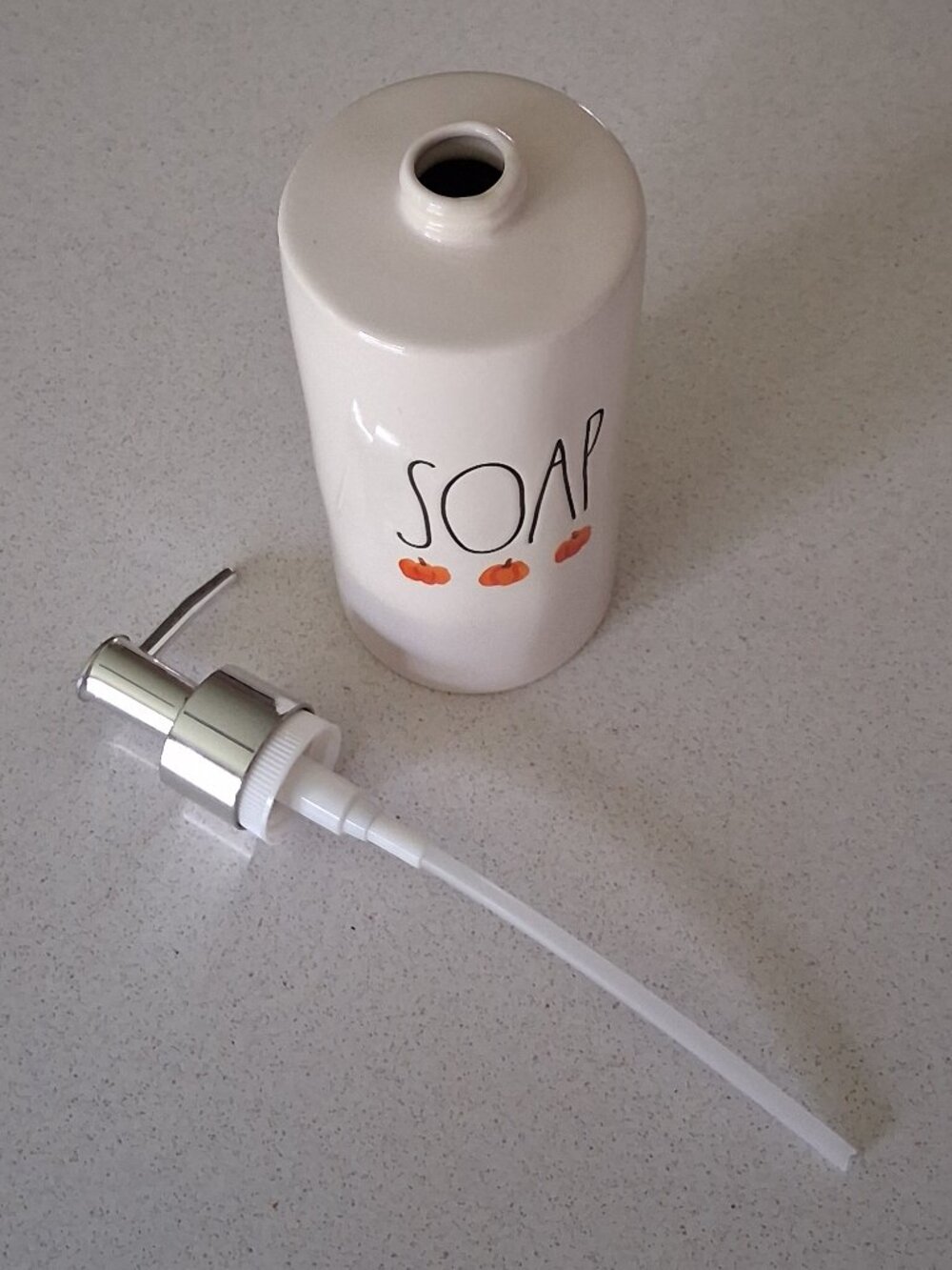 Rae Dunn Fall Pumpkins Ceramic Soap Pump Dispenser - Picture 7 of 13
